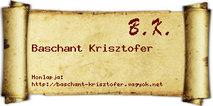 Baschant Krisztofer névjegykártya